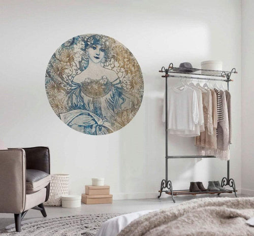 Komar Goddess Wall Mural 125x125cm Round Ambiance | Yourdecoration.co.uk