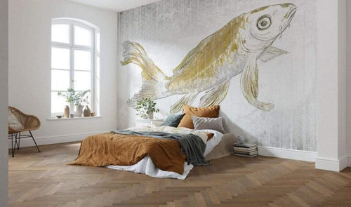 Komar Golden Koi Non Woven Wall Mural 400x280cm 8 Panels Ambiance | Yourdecoration.co.uk