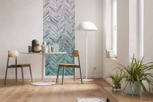 Komar Herringbone Mint Non Woven Wall Mural 100x250cm 1 baan Ambiance | Yourdecoration.co.uk