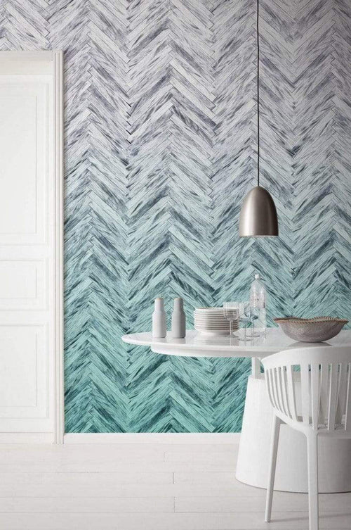 Komar Herringbone Mint Non Woven Wall Mural 400x250cm 4 Panels Ambiance | Yourdecoration.co.uk