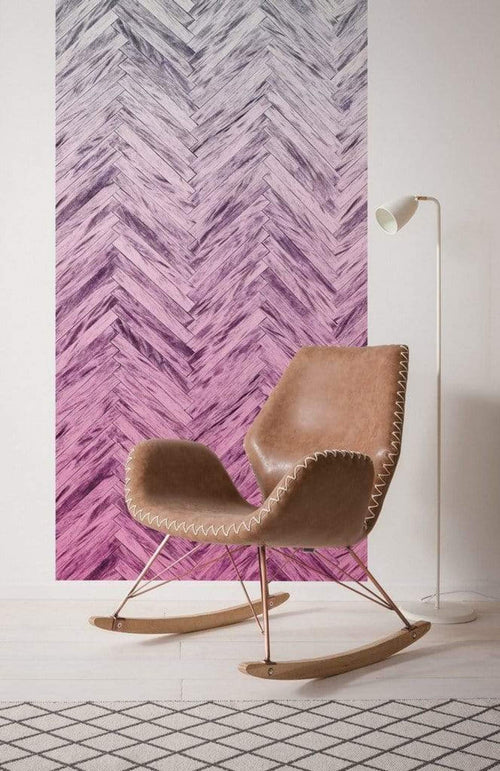 Komar Herringbone Pink Non Woven Wall Mural 100x250cm 1 baan Ambiance | Yourdecoration.co.uk