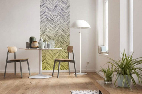 Komar Herringbone Yellow Non Woven Wall Mural 100x250cm 1 baan Ambiance | Yourdecoration.co.uk