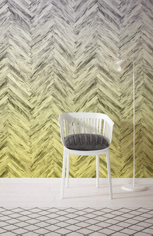 Komar Herringbone Yellow Non Woven Wall Mural 400x250cm 4 Panels Ambiance | Yourdecoration.co.uk