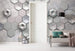 Komar Hexagon Concrete Non Woven Wall Mural 400x250cm 4 Panels Ambiance | Yourdecoration.co.uk