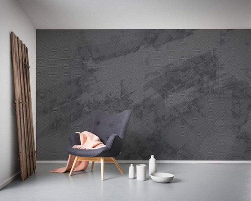 Komar Maya Tweed Black White Non Woven Wall Mural 400x250cm 4 Panels Ambiance | Yourdecoration.co.uk