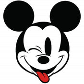 Komar Mickey Head Optimism Self Adhesive Wall Mural 125x125cm Round | Yourdecoration.co.uk