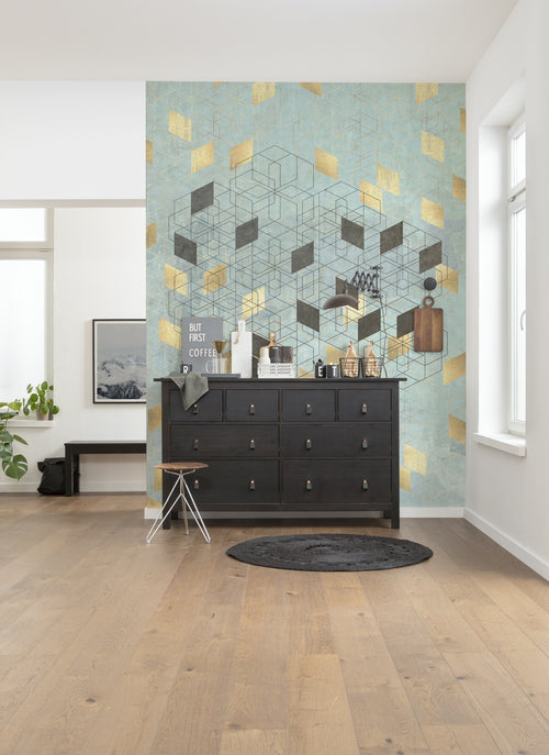 Komar Non Woven Wall Mural Inx4 049 Plaqué Or Interieur | Yourdecoration.co.uk