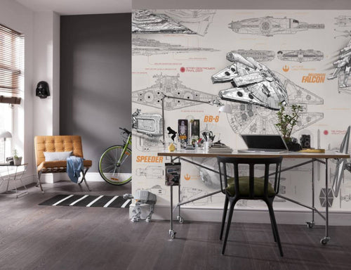 Komar Star Wars Blueprints Wall Mural 368x254cm | Yourdecoration.co.uk