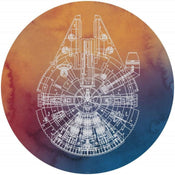 Komar Star Wars Millennium Falcon Self Adhesive Wall Mural 125x125cm Round | Yourdecoration.co.uk