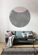 Komar Stripe Marmor Wall Mural 125x125cm Round Ambiance | Yourdecoration.co.uk