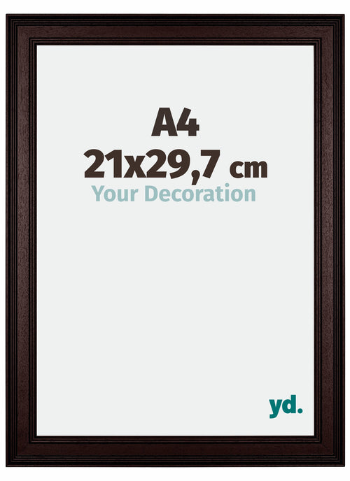 Londen Wooden Photo Frame 21x29 7cm A4 Brown Wenge Front Size | Yourdecoration.co.uk