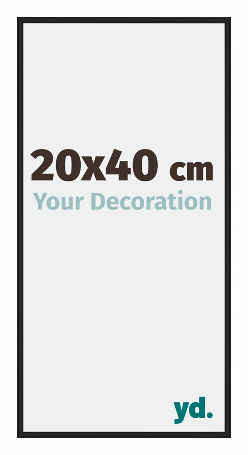 Miami Aluminium Photo Frame 20x40cm Black High Gloss Front Size | Yourdecoration.co.uk