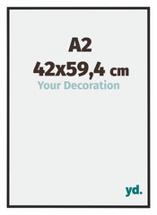 Miami Aluminium Photo Frame 42x59 4cm A2 Black High Gloss Front Size | Yourdecoration.co.uk