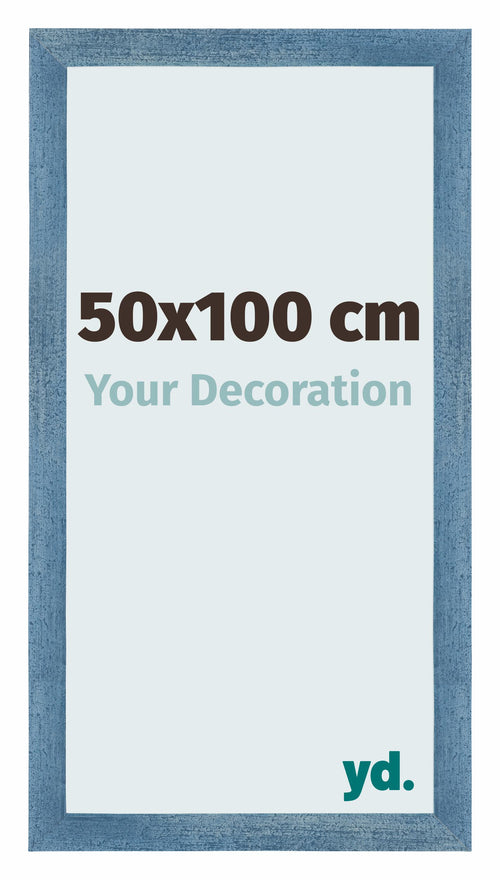 Photo Frame 50x100cm Clear Blue Swept MDF Mura