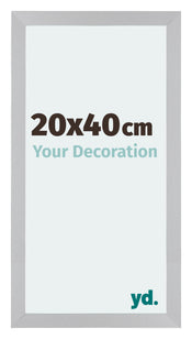 Mura MDF Photo Frame 20x40cm Silver Matte Front Size | Yourdecoration.co.uk