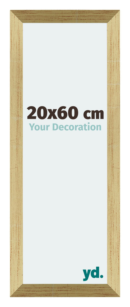 Mura MDF Photo Frame 20x60cm Gold Shiny Front Size | Yourdecoration.co.uk