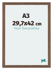 Mura MDF Photo Frame 29 7x42cm A3 Walnut Dark Front Size | Yourdecoration.co.uk