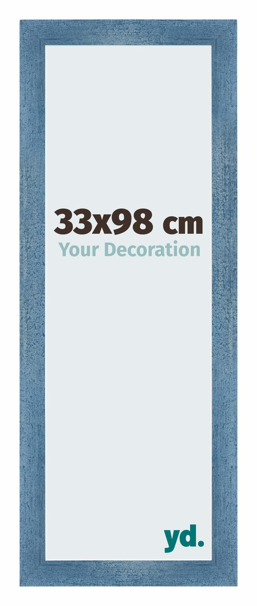 Mura MDF Photo Frame 33x98cm Bleu Brillant Patiné Front Size | Yourdecoration.co.uk