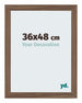 Mura MDF Photo Frame 36x48cm Walnut Dark Front Size | Yourdecoration.co.uk