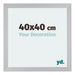 Mura MDF Photo Frame 40x40cm Silver Matte Front Size | Yourdecoration.co.uk