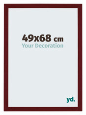 Mura MDF Photo Frame 49x68cm Wine Red Swept Front Size | Yourdecoration.co.uk