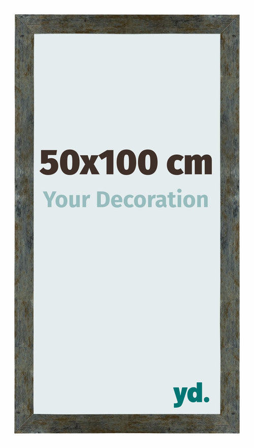 Mura MDF Photo Frame 50x100cm Blue Gold Melange Front Size | Yourdecoration.co.uk