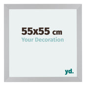 Mura MDF Photo Frame 55x55cm Silver Matte Front Size | Yourdecoration.co.uk