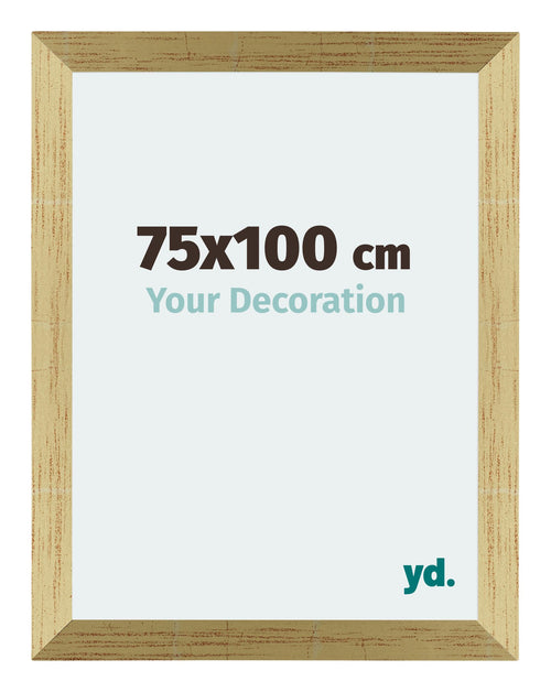 Mura MDF Photo Frame 75x100cm Gold Shiny Front Size | Yourdecoration.co.uk