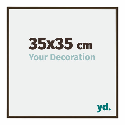 New York Aluminium Photo Frame 35x35cm Walnut Structure Front Size | Yourdecoration.co.uk