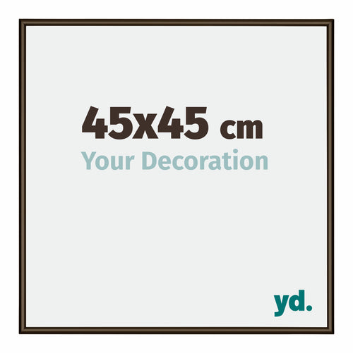 New York Aluminium Photo Frame 45x45cm Walnut Structure Front Size | Yourdecoration.co.uk