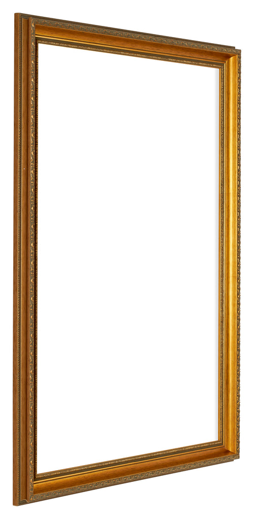 Oxford Wood Photo Frame 20x28cm Gold Antique Front Oblique | Yourdecoration.co.uk