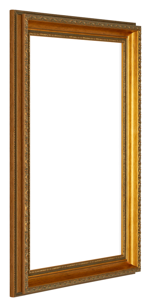 Oxford Wood Photo Frame 20x30cm Gold Antique Front Oblique | Yourdecoration.co.uk