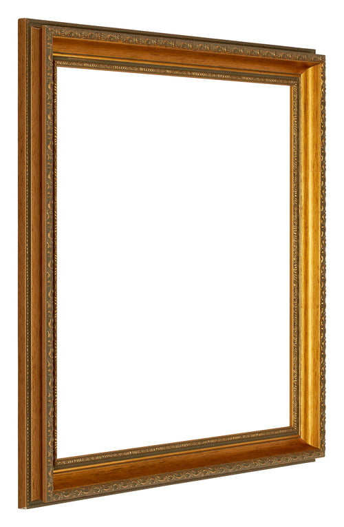 Oxford Wood Photo Frame 25x25cm Gold Antique Front Oblique | Yourdecoration.co.uk