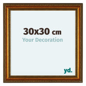 Oxford Wood Photo Frame 30x30cm Gold Antique Front Size | Yourdecoration.co.uk