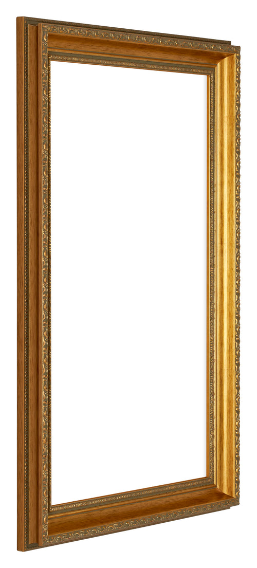 Oxford Wood Photo Frame 30x50cm Gold Antique Front Oblique | Yourdecoration.co.uk