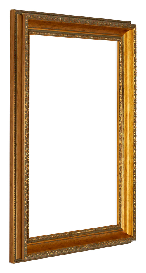 Oxford Wood Photo Frame 45x60cm Gold Antique Front Oblique | Yourdecoration.co.uk