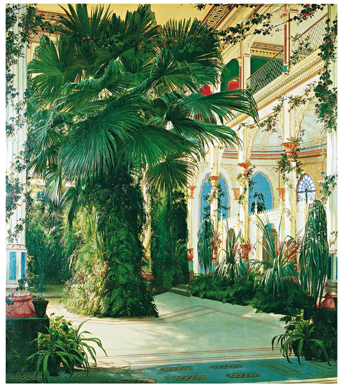 PGM BLK 02 Karl Blechen Interior of a Palm House Art Print 84x96cm | Yourdecoration.co.uk