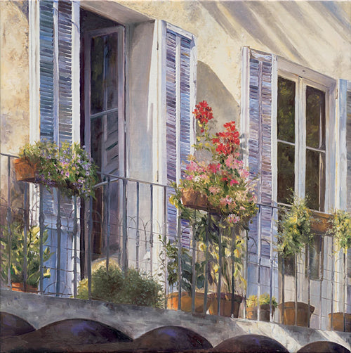 PGM CSO 46 Christian Sommer Balcon a Grasse Provence Art Print 98x98cm | Yourdecoration.co.uk