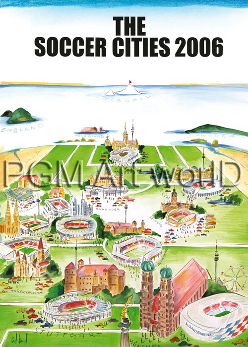 PGM SJL 04 Sylvia Joel The Soccer Cities 2006 Art Print 50x70cm | Yourdecoration.co.uk