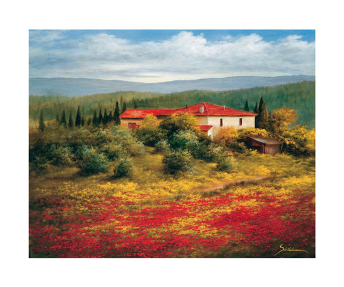 PGM SRH 06 Heinz Scholnhammer Landschaft mit Mohn II Art Print 60x50cm | Yourdecoration.co.uk