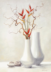 PGM VDV 84 Karin Van der Valk Willow Twigs with Red Flowers Art Print 30x40cm | Yourdecoration.co.uk