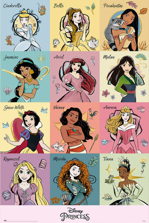 Poster Disney Princess Brush Strokes 61x91 5cm Grupo Erik GPE5773 | Yourdecoration.co.uk