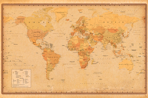 Poster Harper Collins Antique World Map 21 91 5x61cm Abystyle GBYDCO485 | Yourdecoration.co.uk