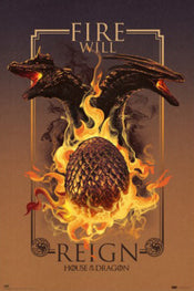 Poster House Of The Dragon Fire Will Reign 61x91 5cm Grupo Erik GPE5856 | Yourdecoration.co.uk