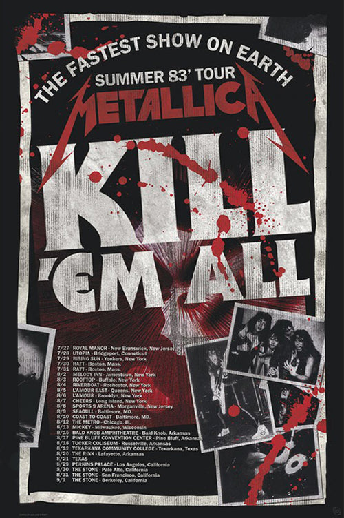 Poster Metallica Kill Em All 83 Tour 61x91 5cm Abystyle GBYDCO434 | Yourdecoration.co.uk