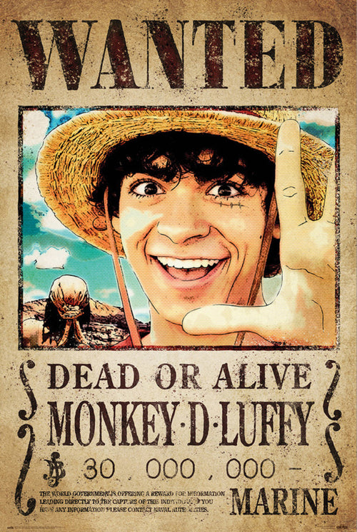 Poster One Piece Netflix Wanted Monkey D Luffy 61x91.5cm Grupo Erik GPE5779 | Yourdecoration.co.uk