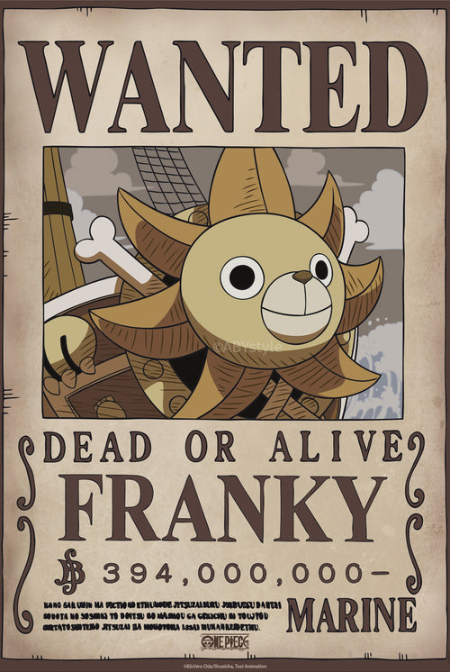 Poster One Piece Wanted Franky Wano 38x52cm Abystyle GBYDCO645 | Yourdecoration.co.uk