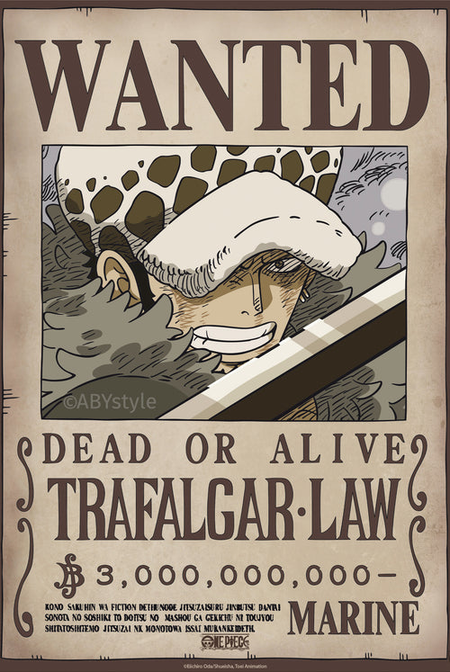 Poster One Piece Wanted Law Wano 38x52cm Abystyle GBYDCO626 | Yourdecoration.co.uk