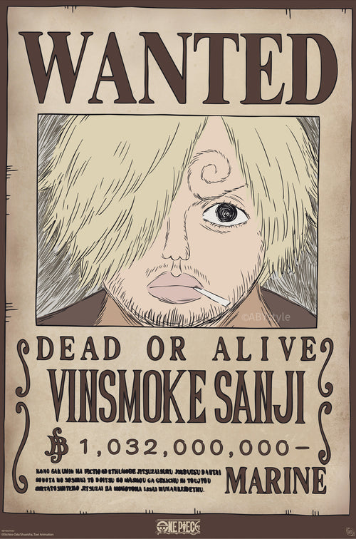 Poster One Piece Wanted Sanji Wano 61x91 5cm GBYDCO620 | Yourdecoration.co.uk