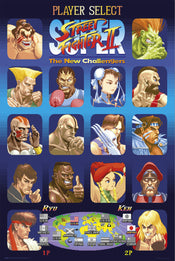 Poster Street Fighter Player Select 61x91 5cm Grupo Erik GPE5776 | Yourdecoration.co.uk